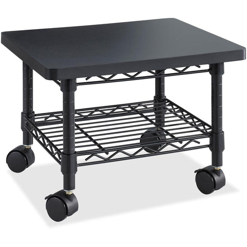 Safco Under Desk Printer/Fax Stand - 300 lb Load Capacity - 13.5'' Height x 19'' Width x 16'' Depth - Floor - Laminate, Powder Coated - Steel - Black