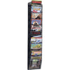 Safco 10-pocket Onyx Mesh Literature Rack - 10 Pocket(s) - 50.75'' Height x 10.25'' Width x 3.50'' Depth - Wall Mountable - Powder Coated - Black - Steel - 1 Each