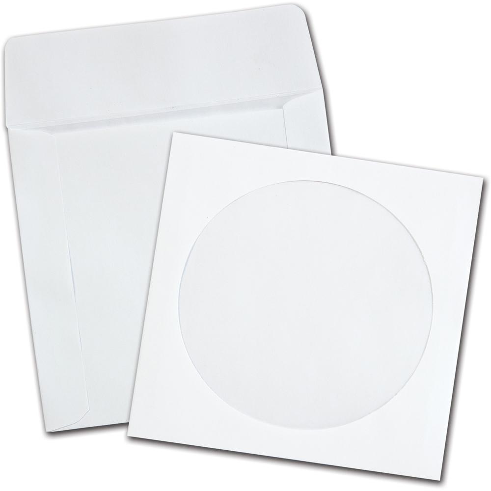 Quality Park CD/DVD Sleeve - CD/DVD - 5'' Width x 5'' Length - 24 lb - Polypropylene - 250 / Box - White