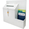Deflecto Suggestion Box - External Dimensions: 13.8'' Width x 3.6'' Depth x 13'' Height - Key Lock Closure - Plastic - White - For Suggestion Card - 1 Each - deflecto
