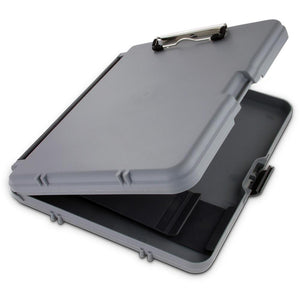 Saunders Workmate Storage Clipboard - 0.50'' Clip Capacity - Polypropylene - Gray, Charcoal - 1 Each