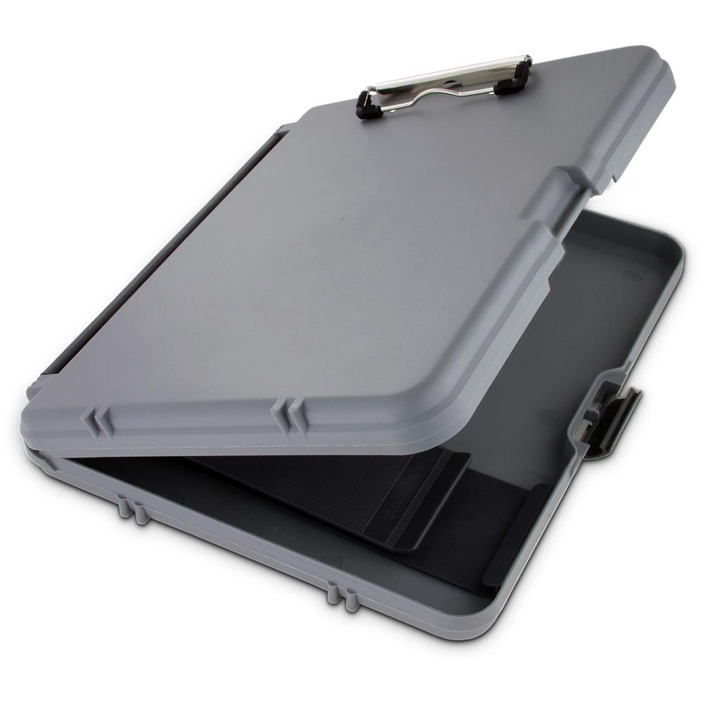 Saunders Workmate Storage Clipboard - 0.50'' Clip Capacity - Polypropylene - Gray, Charcoal - 1 Each