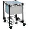 Safco Compact Mobile File Cart - 1 Shelf - 4 Casters - Steel - x 15.5'' Width x 14'' Depth x 19.5'' Height - Black - 1 Each
