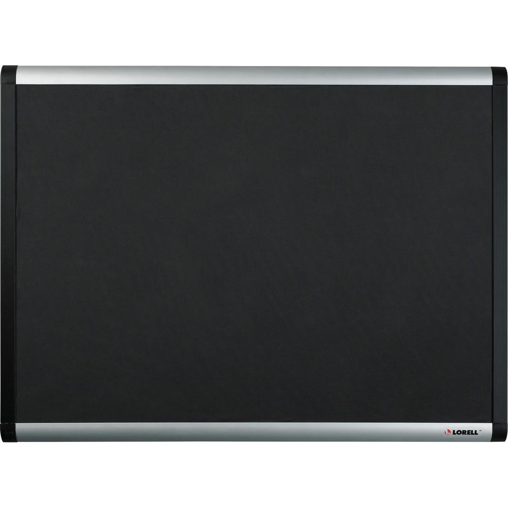 Lorell Mesh Bulletin Board - 36'' Height x 48'' Width - Fabric Surface - Black Anodized Aluminum Frame - 1 Each