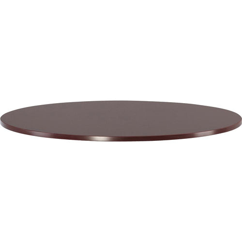 Lorell Essentials Conference Tabletop - Laminated Round, Mahogany Top - 47.25'' Table Top Width x 47.25'' Table Top Depth x 1.25'' Table Top Thickness - 1'' Height - Assembly Required - Wood Top Material