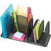Safco Onyx Deluxe Desktop Organizer - 12.6'' Height x 4.3'' Width x 4.3'' Depth - Powder Coated - Black - Steel - 1 Each