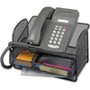 Safco Onyx Mesh Telephone Stand - 7'' Height x 11.8'' Width x 9.3'' DepthDesktop - Adjustable - Black - Steel - 1 Each