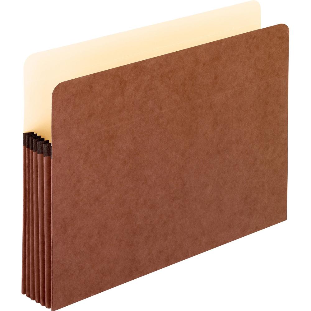 Pendaflex Letter Recycled File Pocket - 8 1/2'' x 11'' - 5 1/4'' Expansion - Red Fiber - Red - 30% Recycled - 50 / Carton
