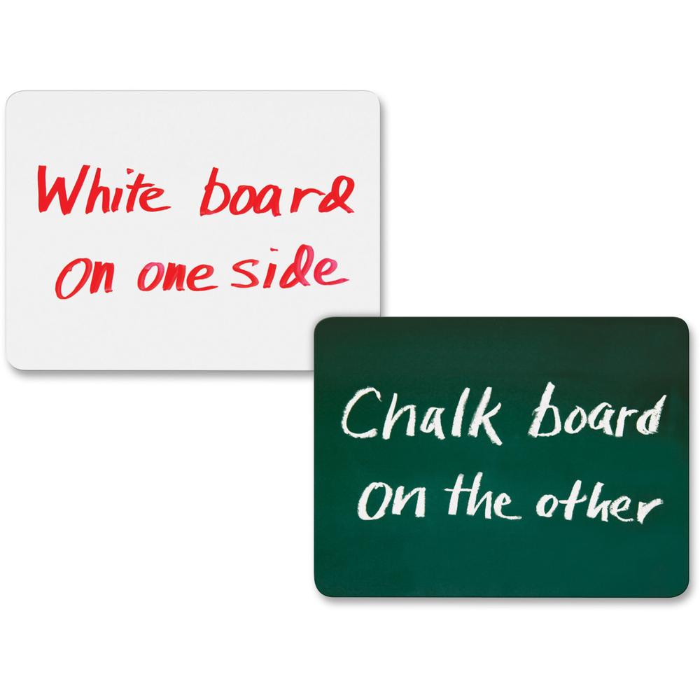 Creativity Street 2-in-1 Personal Combo Board - 12'' (1 ft) Width x 9'' (0.8 ft) Height - Dark Green Surface - 10 / Pack