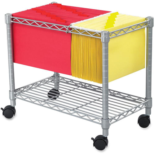 Safco 5201GR Wire Mobile File - 1 Shelf - 300 lb Capacity - 4 Casters - 2'' Caster Size - Steel - x 14'' Width x 24'' Depth x 20.5'' Height - Gray - 1 Each