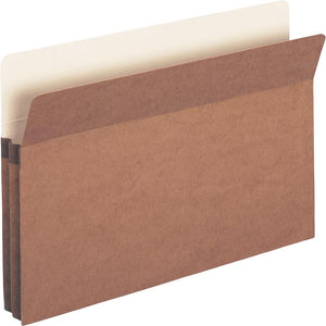 Business Source Straight Tab Cut Legal Recycled File Pocket - 8 1/2'' x 14'' - 1 3/4'' Expansion - Redrope - Redrope - Tear Proof, Tyvek Gusset, Reinforced Gusset - 30% Recycled - 25 / Box