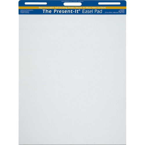 Easel Pad, Self-Adhesive, White, Unruled 27'' x 34'', 25 Sheets - The Present-It