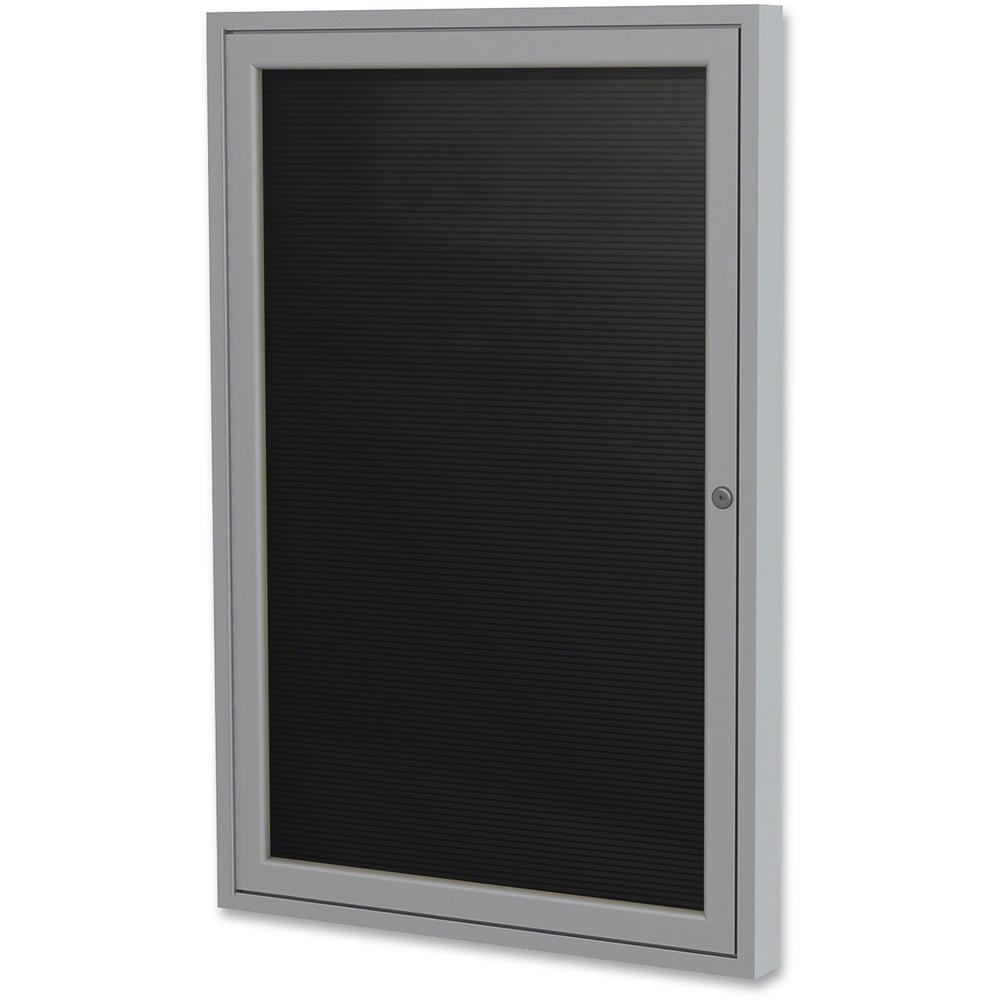 Ghent Aluminum Frame Enclosed Indoor Letterboard - 36'' Height x 24'' Width - Shatter Resistant, Lock, Weather Resistant, Durable - Aluminum Frame - 1 Each