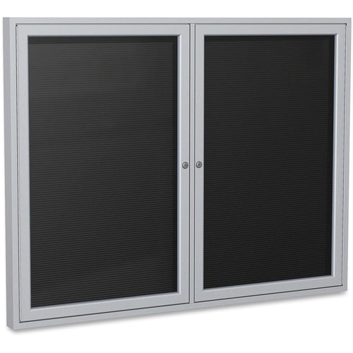 Ghent Aluminum Frame Enclosed Indoor Letterboard - 36'' Height x 48'' Width - Shatter Resistant, Lock, Weather Resistant, Durable - Aluminum Frame - 1 Each