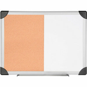 Lorell Combo Dry-Erase/Cork Board - 24'' Board Height x 36'' Board Width - Natural Cork Surface - Self-healing - Aluminum Frame - 1 Each