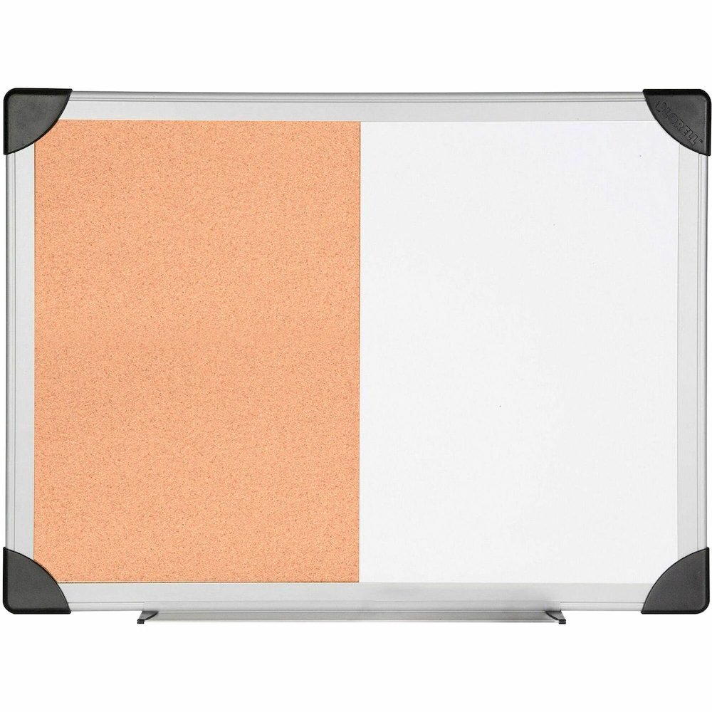Lorell Combo Dry-Erase/Cork Board - 24'' Board Height x 36'' Board Width - Natural Cork Surface - Self-healing - Aluminum Frame - 1 Each
