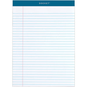 TOPS Docket Legal Rule Writing Pads - 50 Sheets - Double Stitched - 16 lb Basis Weight - 8 1/2'' x 11 3/4'' Sheet Size - 11.75'' Height x 8.5'' Width - White Paper - Rigid, Heavyweight, Bleed Resistant, P