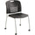 Safco Vy Straight Leg Stack Chairs with Casters - Plastic Seat - Plastic Back - Powder Coated Steel Frame - Four-legged Base - Black - Polypropylene - 2 / Carton