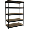 Lorell Fortress Riveted Shelving - 5 Shelf(ves) - 72'' Height x 48'' Width x 24'' Depth - Rust Resistant - 28% Recycled - Black - Steel - 1 Each