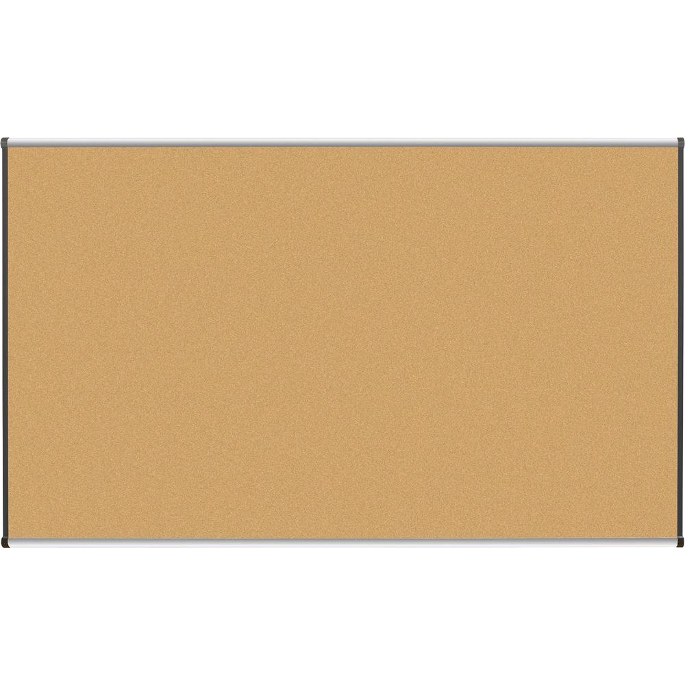 Lorell Satin-Finish Bulletin Board - 72'' Height x 48'' Width - Natural Cork Surface - Durable, Self-healing - Silver Anodized Aluminum Frame - 1 Each