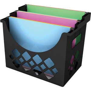 Deflecto Sustainable Office Desktop Hanging File Holder - 9.63'' Height x 13.25'' Width x 8.50'' Depth - Desktop - Sturdy - 30% Recycled - Black - 1 Each - deflecto