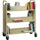 Lorell Double-sided Book Cart - 6 Shelf - 200 lb Capacity - 5'' Caster Size - Steel - x 36'' Width x 19'' Depth x 46'' Height - Putty - 1 Each