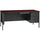 Lorell Fortress Series 66'' Right-Pedestal Desk - Rectangle Top - 66'' Table Top Width x 30'' Table Top Depth x 1.12'' Table Top Thickness - 29.50'' HeightAssembly Required - Laminated, Mahogany - Steel -