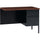 Lorell Fortress Series Right-Pedestal Return - Rectangle Top - 42'' Table Top Width x 24'' Table Top Depth x 1.12'' Table Top Thickness - 29.50'' HeightAssembly Required - Black Walnut, Oak Laminate - Ste