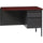 Lorell Fortress Series Right-Pedestal Return - Rectangle Top - 42'' Table Top Width x 24'' Table Top Depth x 1.12'' Table Top Thickness - 29.50'' HeightAssembly Required - Laminated, Mahogany - Steel - 1