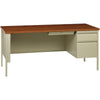 Lorell Fortress Series 66'' Right-Pedestal Desk - Oak Laminate Rectangle Top - 30'' Table Top Length x 66'' Table Top Width x 1.13'' Table Top Thickness - 29.50'' Height - Assembly Required - Oak, Putty -