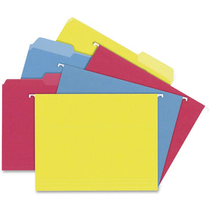 TOPS 1/3 Tab Cut Letter Hanging Folder - 8 1/2'' x 11'' - 3/4'' Expansion - 11 pt. - Assorted - PVC-free, Durable - 24 / Box