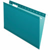 Pendaflex 1/5 Tab Cut Legal Hanging Folder - 8 1/2'' x 14'' - Internal Pocket - 11 pt. - Teal - Reinforced, Tear Resistant, Durable - 25 / Box