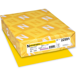 Astrobrights Color Paper - Sun Yellow - Letter - 8 1/2'' x 11'' - 24 lb Basis Weight - Smooth - 500 / Ream - Green Seal - Heavyweight, Acid-free, Lignin-free - Sunburst Yellow