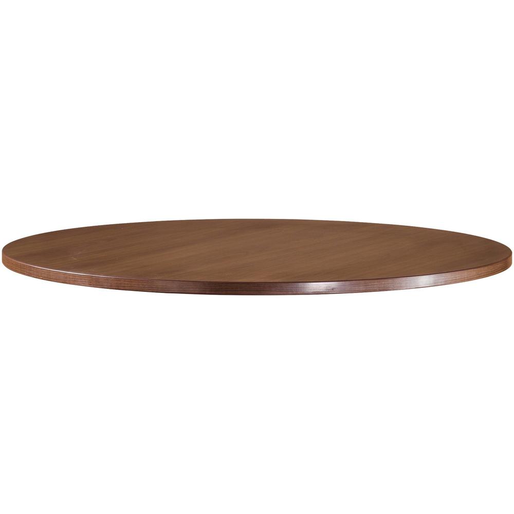 Lorell Essentials Conference Tabletop - 1''48'' Table Top, 47.3'' x 47.3''1'' - Band Edge - Finish: Walnut Laminate - For Meeting, Office