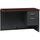 Lorell Fortress Modular Series Right Return - 48'' x 24'' , 1.1'' Top - 2 x Box, File Drawer(s) - Single Pedestal on Right Side - Material: Steel - Finish: Mahogany Laminate, Charcoal - Scratch Resistant