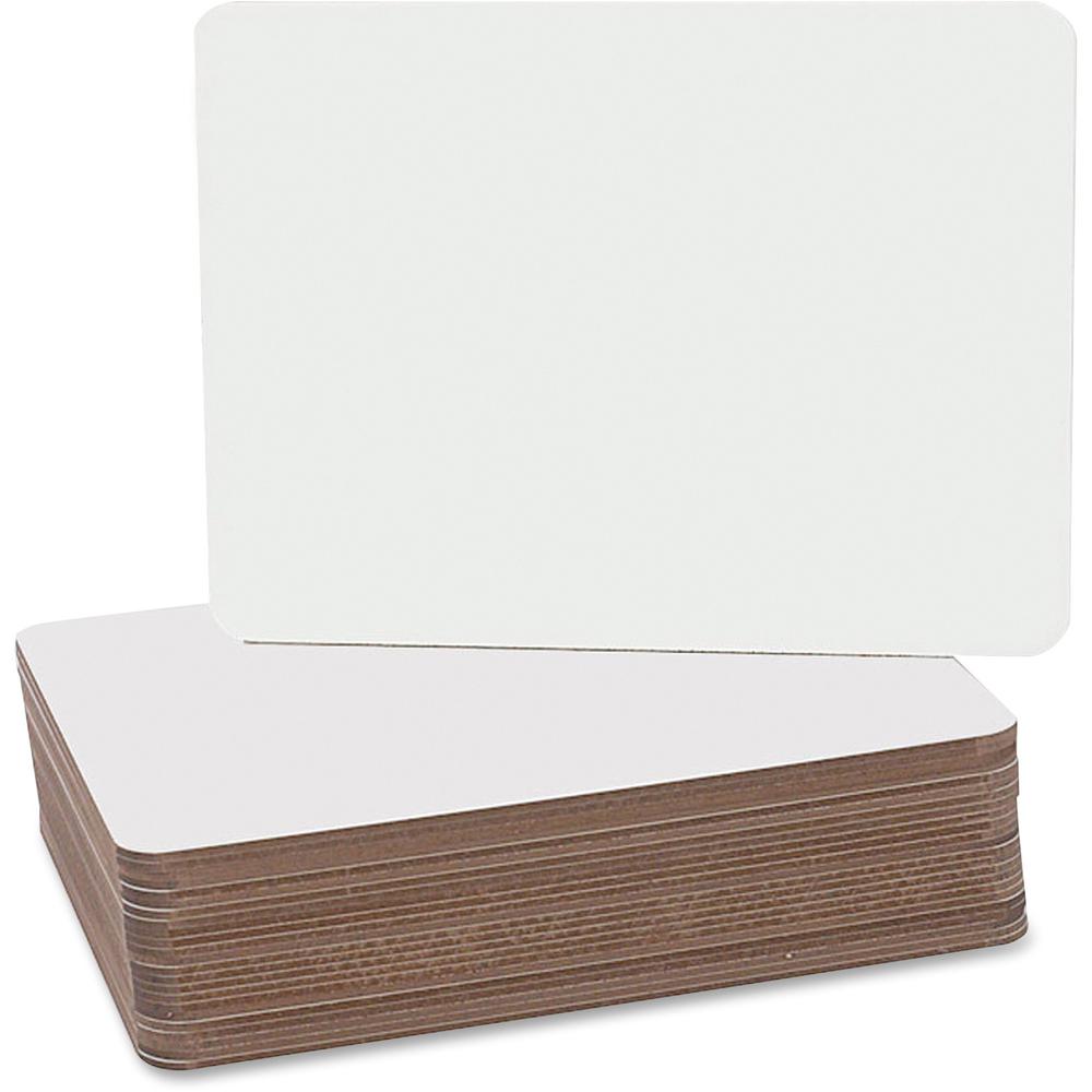 Flipside Round Corners Dry Erase Lap Board - 9.5'' (0.8 ft) Width x 12'' (1 ft) Height - White Surface - Rectangle - 24 / Pack - Flipside Products