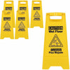 Genuine Joe Universal Graphic Wet Floor Sign - English, Spanish - Print/Message ''Wet Floor'' - Foldable - Yellow - 2 / Carton