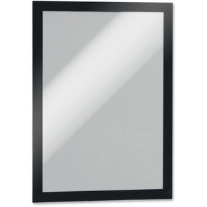DURABLE DURAFRAME Self-Adhesive Magnetic Letter Sign Holder - Horizontal or Vertical, 9.5'' x 12'' Frame Size - Holds 8.5'' x 11'' Insert, 2 -Pack, Black - Durable