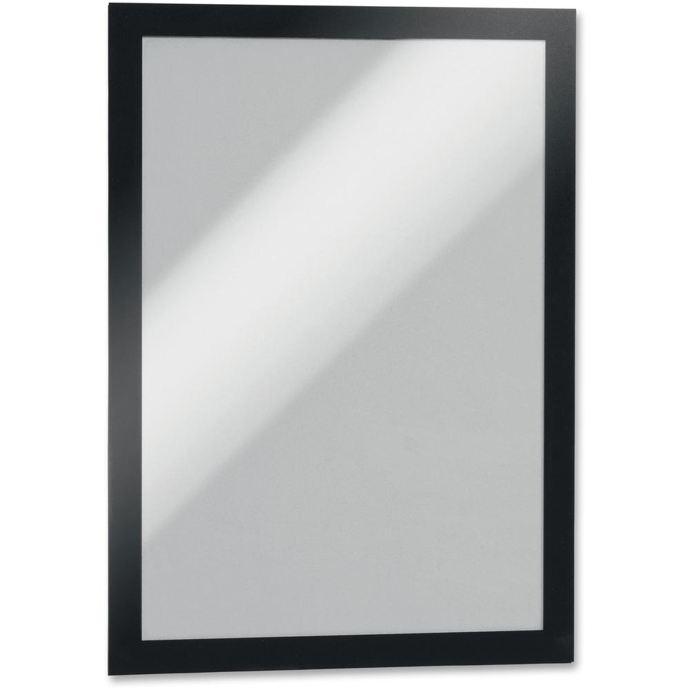 DURABLE DURAFRAME Self-Adhesive Magnetic Letter Sign Holder - Horizontal or Vertical, 9.5'' x 12'' Frame Size - Holds 8.5'' x 11'' Insert, 2 -Pack, Black - Durable