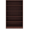 Lorell Laminate Bookcase - 0.8'' Shelf, 36'' x 12''60'' - 5 Shelve(s) - 4 Adjustable Shelf(ves) - Square Edge - Material: Thermofused Laminate (TFL) - Finish: Mahogany