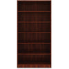 Lorell Laminate Bookcase - 6 Shelf(ves) - 73'' Height x 36'' Width x 12'' Depth - Sturdy, Adjustable Feet, Adjustable Shelf - Thermofused Laminate (TFL) - Cherry - Laminate - 1 Each