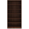 Lorell Laminate Bookcase - 6 Shelf(ves) - 72'' Height x 36'' Width x 12'' Depth - Sturdy, Adjustable Feet, Adjustable Shelf - Thermofused Laminate (TFL) - Walnut - Laminate - 1 Each