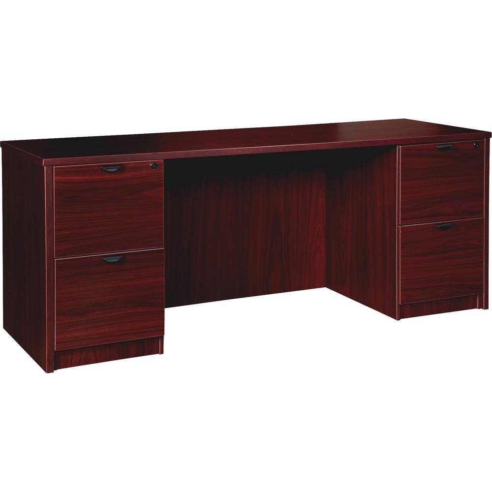 Lorell Prominence 2.0 Double-Pedestal Credenza - 66'' x 24''29'' , 1'' Top - 2 x File Drawer(s) - Double Pedestal on Left/Right Side - Band Edge - Material: Particleboard - Finish: Thermofused Melamine (T