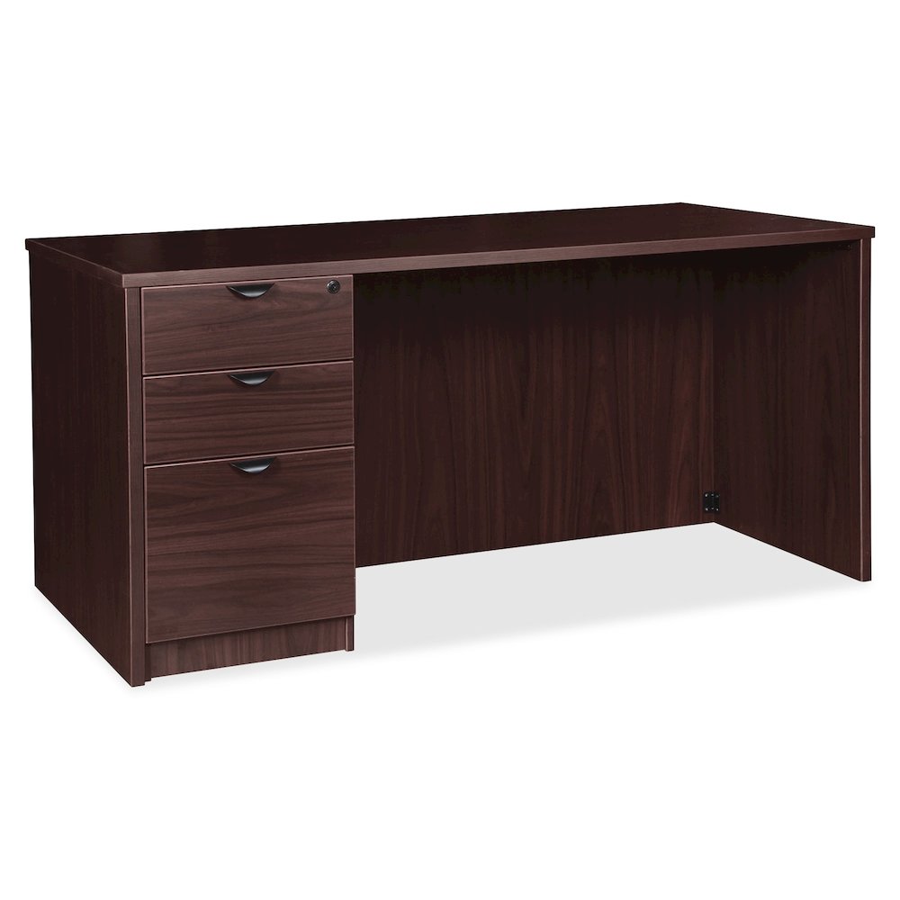 Lorell Prominence 2.0 Left-Pedestal Desk - 1'' Top, 72'' x 36''29'' - 3 x File, Box Drawer(s) - Single Pedestal on Left Side - Band Edge - Material: Particleboard - Finish: Espresso Laminate, Thermofused