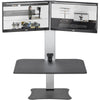 Victor High Rise Electric Dual Monitor Standing Desk Workstation - Supports Two 25'' Wide Monitors - 12.5 lbs Each Load Capacity - 0'' to 20'' Height x 28'' Width x 23'' Depth - One-Touch Electric, Standin