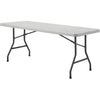 Lorell Extra-Capacity Ultra-Lite Folding Table - Light Gray Top - Dark Gray Base - 750 lb Capacity x 96'' Table Top Width x 30'' Table Top Depth - 29.25'' Height - Gray - High-density Polyethylene (HDPE)