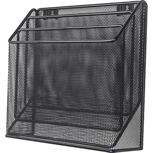 Lorell Mesh Desktop Organizer - 3 Tier(s) - 11.42'' Height x 3.54'' Width x 12.72'' Length - Desktop - Durable - Black - Metal - 1 Each