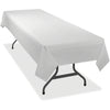 Tablemate Heavy-duty Plastic Table Covers - 108'' Length x 54'' Width - Plastic - White - 6/Pack - 4 / Carton