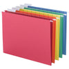Business Source 1/5 Tab Cut Letter Recycled Hanging Folder - 8 1/2'' x 11'' - Top Tab Location - Blue, Green, Orange, Red, Yellow - 10% Recycled - 25 / Box
