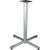 Lorell Hospitality 42'' Bistro-Height Tabletop X-leg Base - Metallic Silver X-shaped Base - 40.75'' Height x 36'' Width - Assembly Required - 1 Each